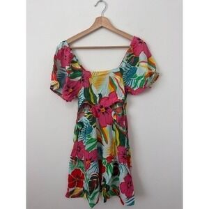 Fusionista Floral Mini Dress with Cut-Outs – Size‎ Large – NWT – Women's